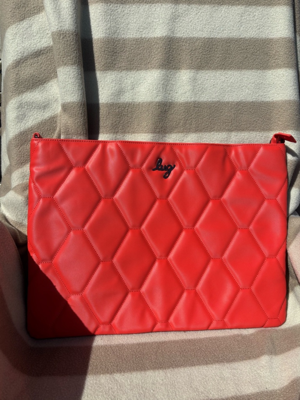 Lug Galley Laptop Bag in Papaya Satin Luxe Fabric!